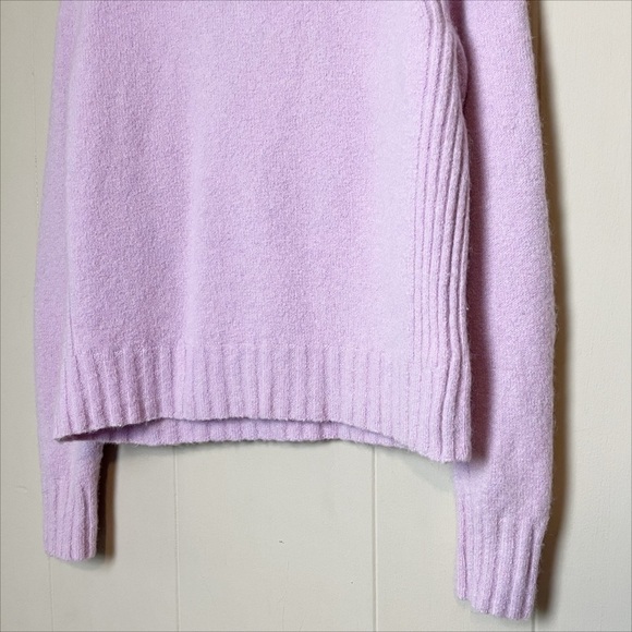 J. Crew Point Sur Mock Neck Sweater Large Supersoft Yarn lilac wool alpaca cozy - Picture 6 of 13